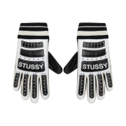 Stussy Leather Bike Gloves Black White