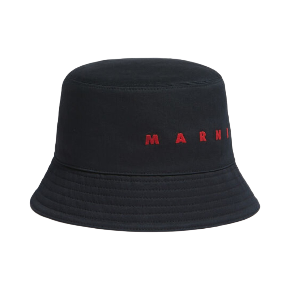 CLZC0110S0-UTC311-00N99 Marni Organic Gabardine Bucket Hat with Embroidered Logo Black