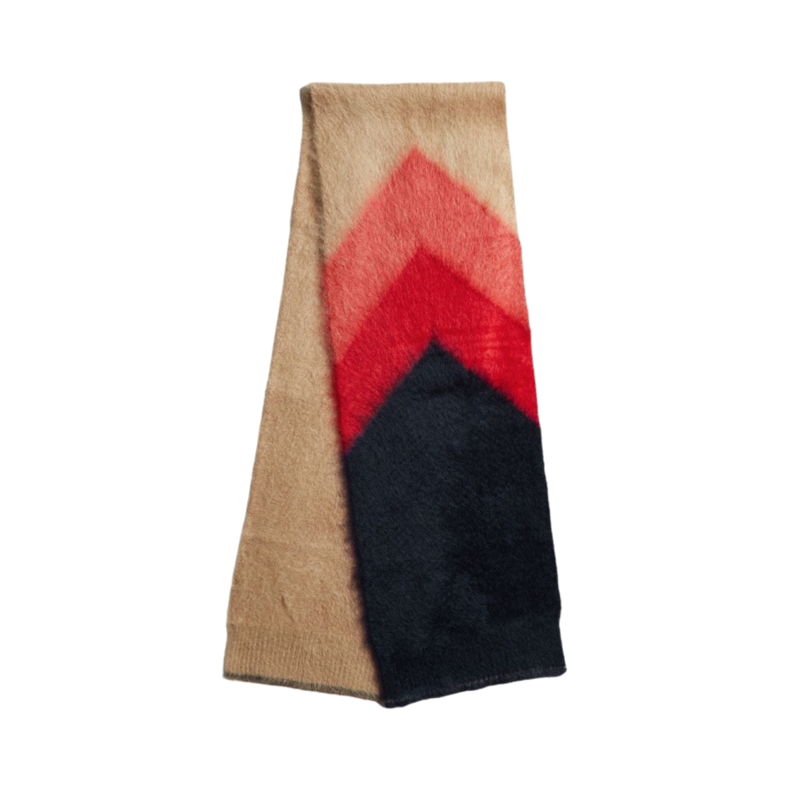 보테가 베네타 더블 모헤어 쉐브론 스카프 미드 블루 토마토 듄(Bottega Veneta Double Mohair Chevron Scarf Mid Blue Tomato Dune) - 1
