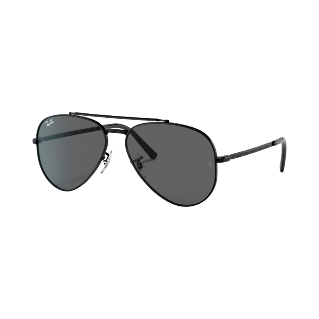 레이밴 뉴 에비에이터 폴리쉬드 블랙 프레임 그레이 클래식 렌즈(Ray-Ban New Aviator Polished Black Frame Grey Classic Lenses) - 1