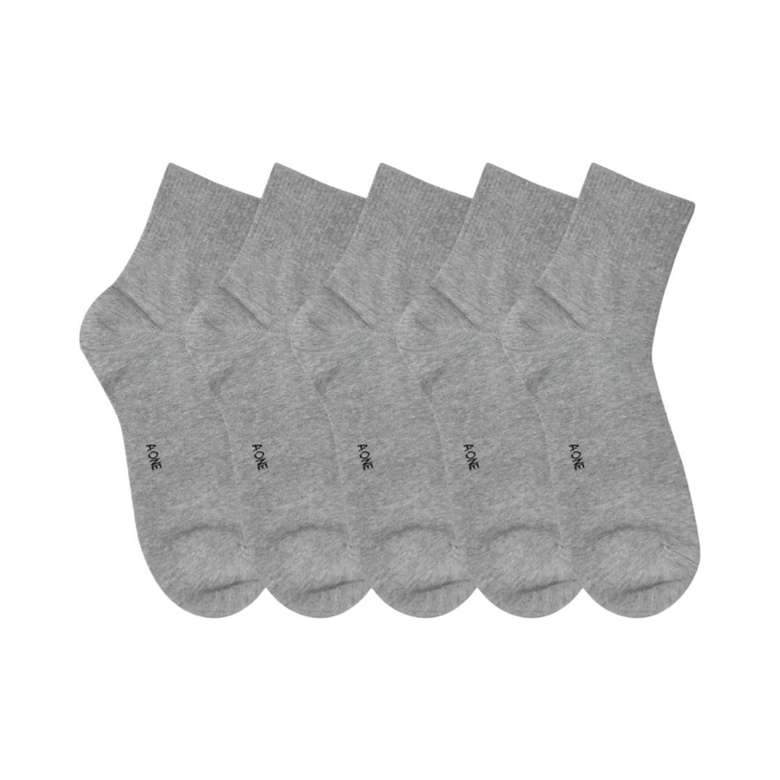 A-MMC-GY-M [3% 적립] One Minimal Plain Mini Crew Socks 5-Pack Gray