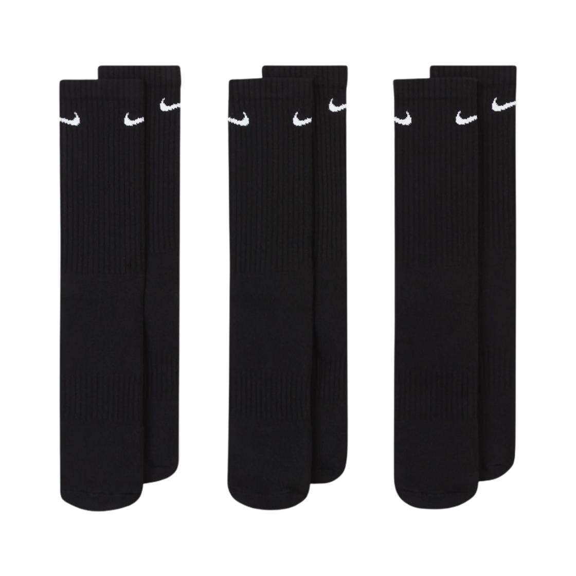 나이키 에브리데이 쿠션드 트레이닝 크루 삭스 블랙 (3개입/국내 정식 발매 제품)(Nike Everyday Cushioned Training Crew Socks Black (3 Pack/Korean Ver.))