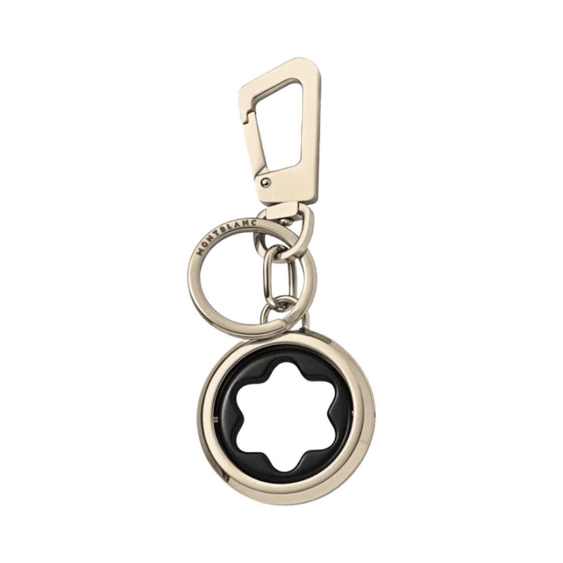 128745 Montblanc Meisterstuck Spinning Emblem Key Fob Steel Black