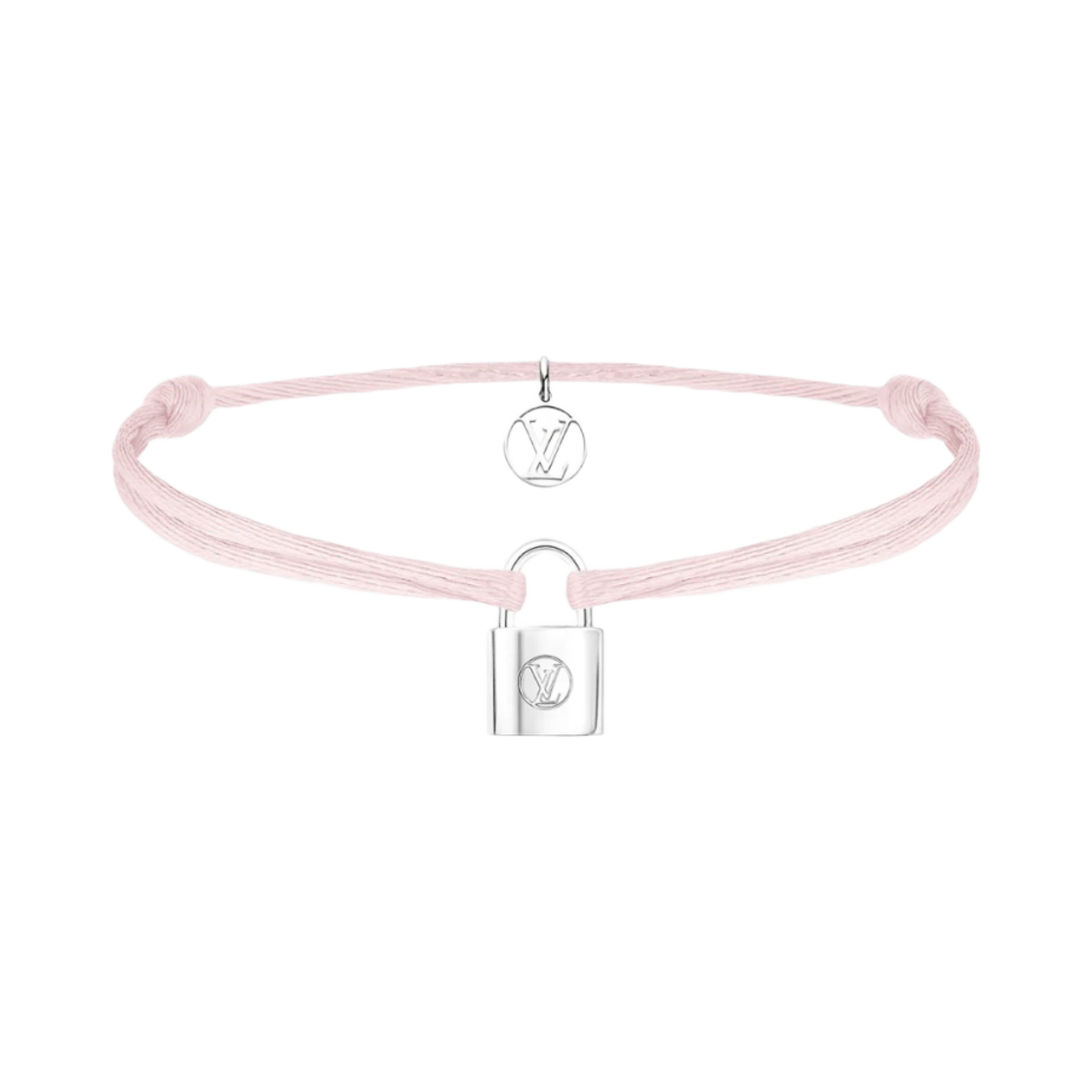 루이비통 실버 락킷 x 루이 두두 브레이슬릿 리사이클 실버 핑크 코드(Louis Vuitton Silver Lockit x Doudou Louis Bracelet Recycled Silver Pink Cord) - 1