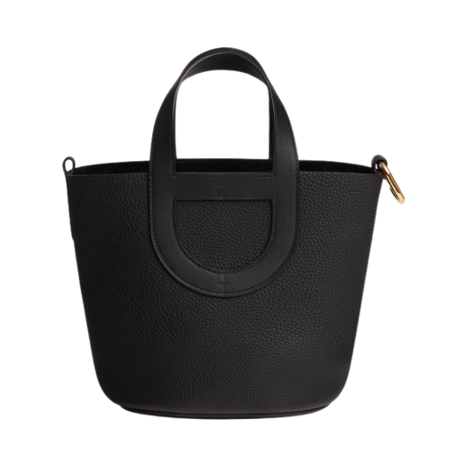 Hermes In The Loop 18 Bag Clemence Swift & Gold Noir