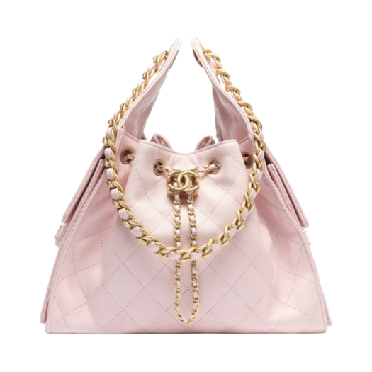 Chanel 25 Small Handbag Grained Calfskin & Gold Light Pink