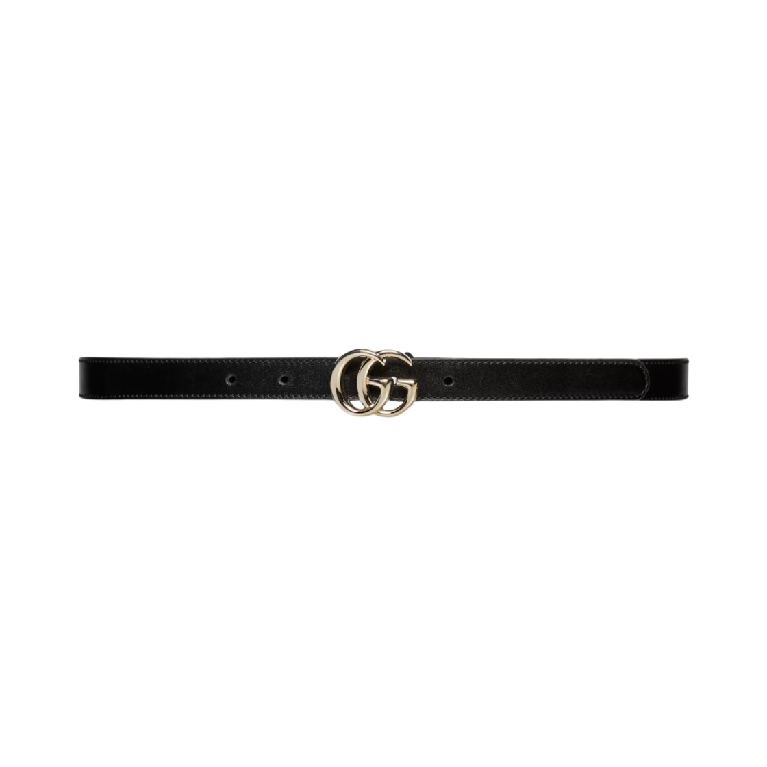 (W) 구찌 GG 마몽 씬 벨트 블랙 레더((W) Gucci GG Marmont Thin Belt Black Leather) - 1