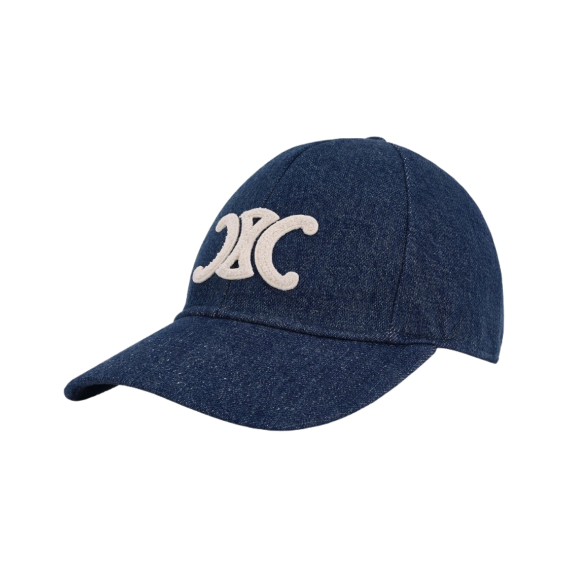 (W) 셀린느 데님 코튼 트리옹프 베이스볼 캡 다크 유니온 워시((W) Celine Triomphe Baseball Cap in Denim Dark Union Wash) - 2