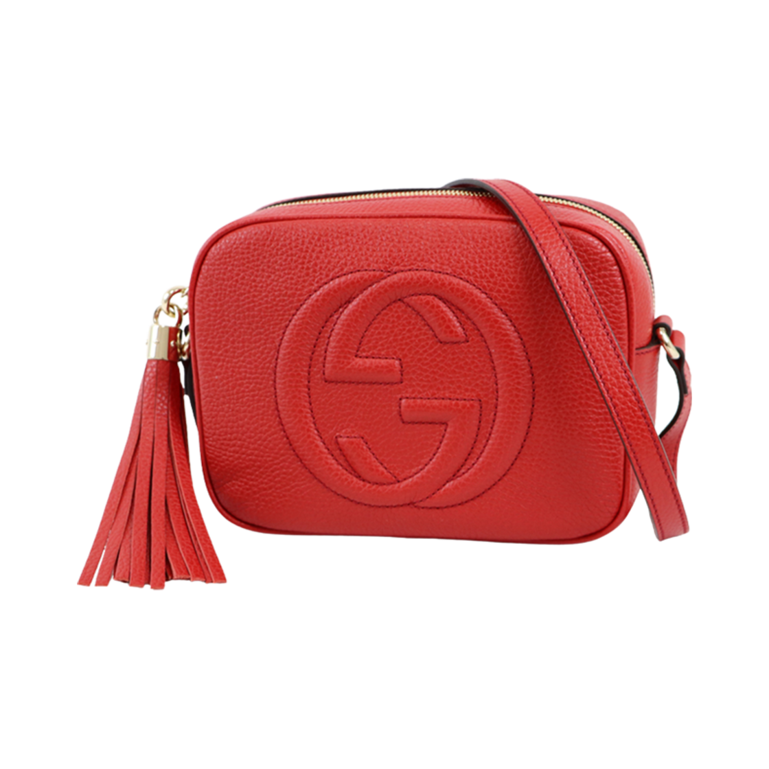 722319-A7M0G-6523 Gucci Soho Tassle Leather Disco Bag Red