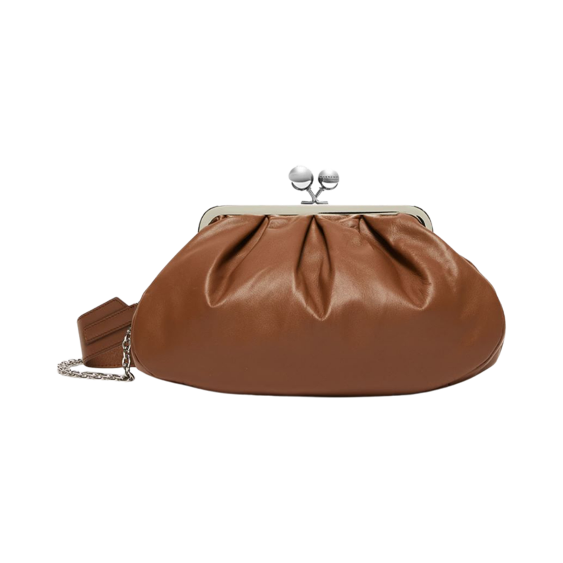 CUBICO-009 Weekend Max Mara Cubico Medium Pasticcino Bag in Nappa Leather Tobacco