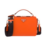 Prada Saffiano Leather Brique Bag Papaya