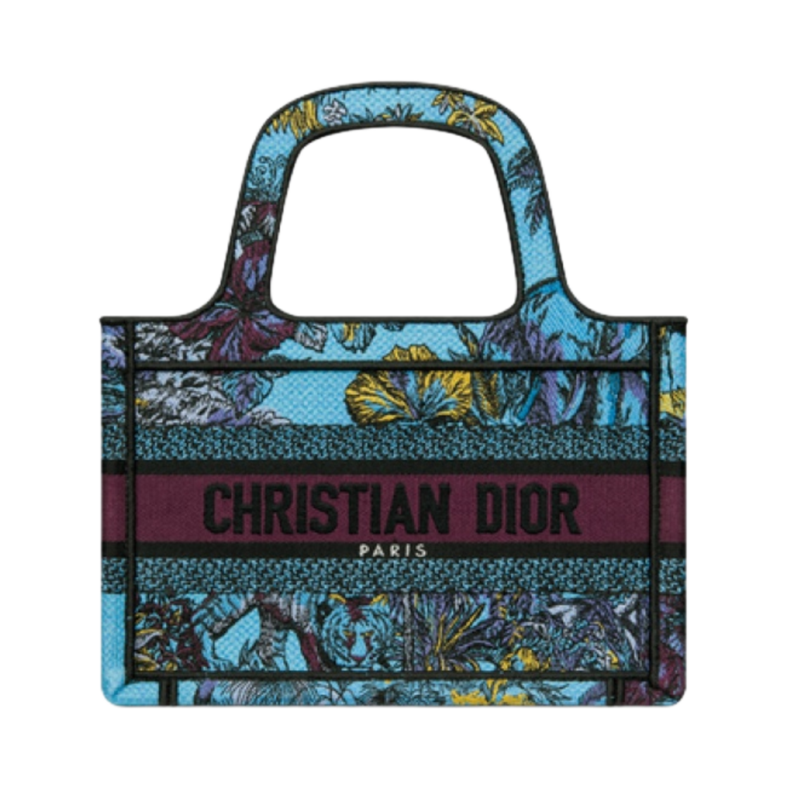 디올 라이트 디올 북 토트백 셀레스티얼 블루 멀티컬러 트왈 드 주이 보야쥐 자수(Dior Mini Dior Book Tote Celestial Blue Multicolor Toile De Jouy Voyage Embroidery) - 1