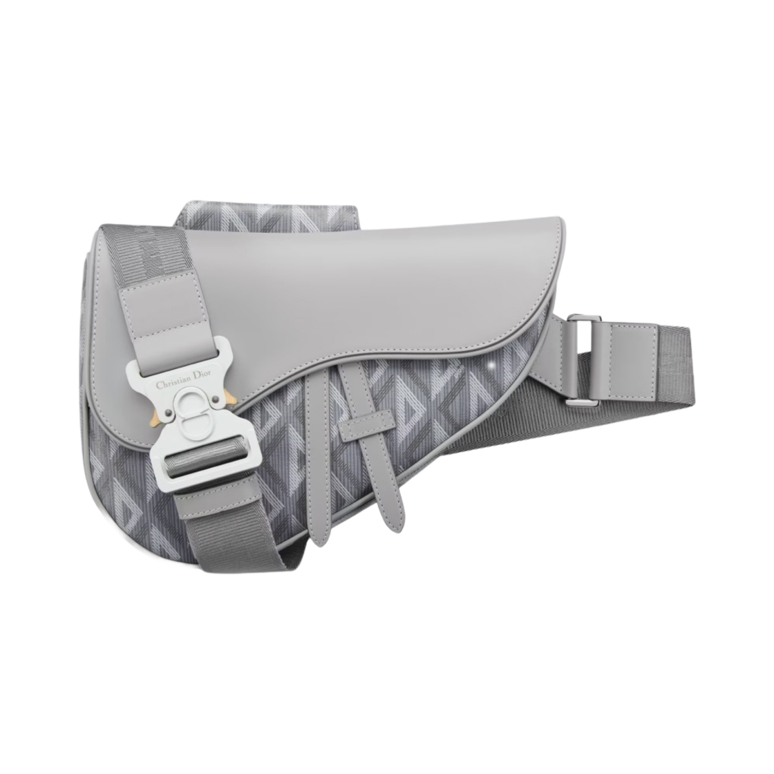 디올 새들백 CD 다이아몬드 캔버스 스무스 카프스킨 그레이(Dior Saddle Bag CD Diamond Canvas and Smooth Calfskin Gray)