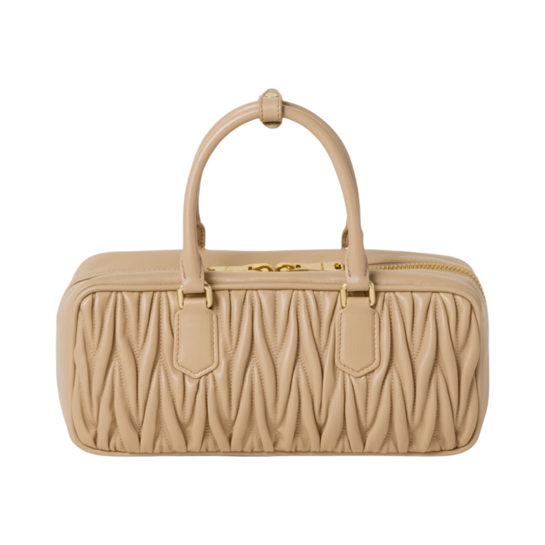 미우 미우 아르카디아 마테라쎄 나파 레더 백 샌드 베이지(Miu Miu Arcadie Matelasse Nappa Leather Bag Sand Beige) - 3