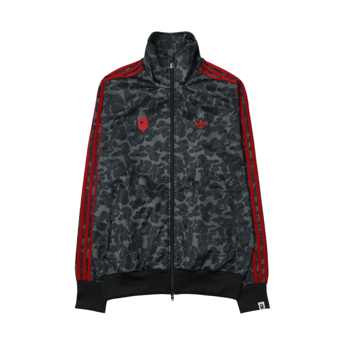 아디다스 x 베이프 올오버 프린트 트랙 탑 블랙 - US 사이즈(Adidas x BAPE Allover Print Track Top Black - US Sizing)