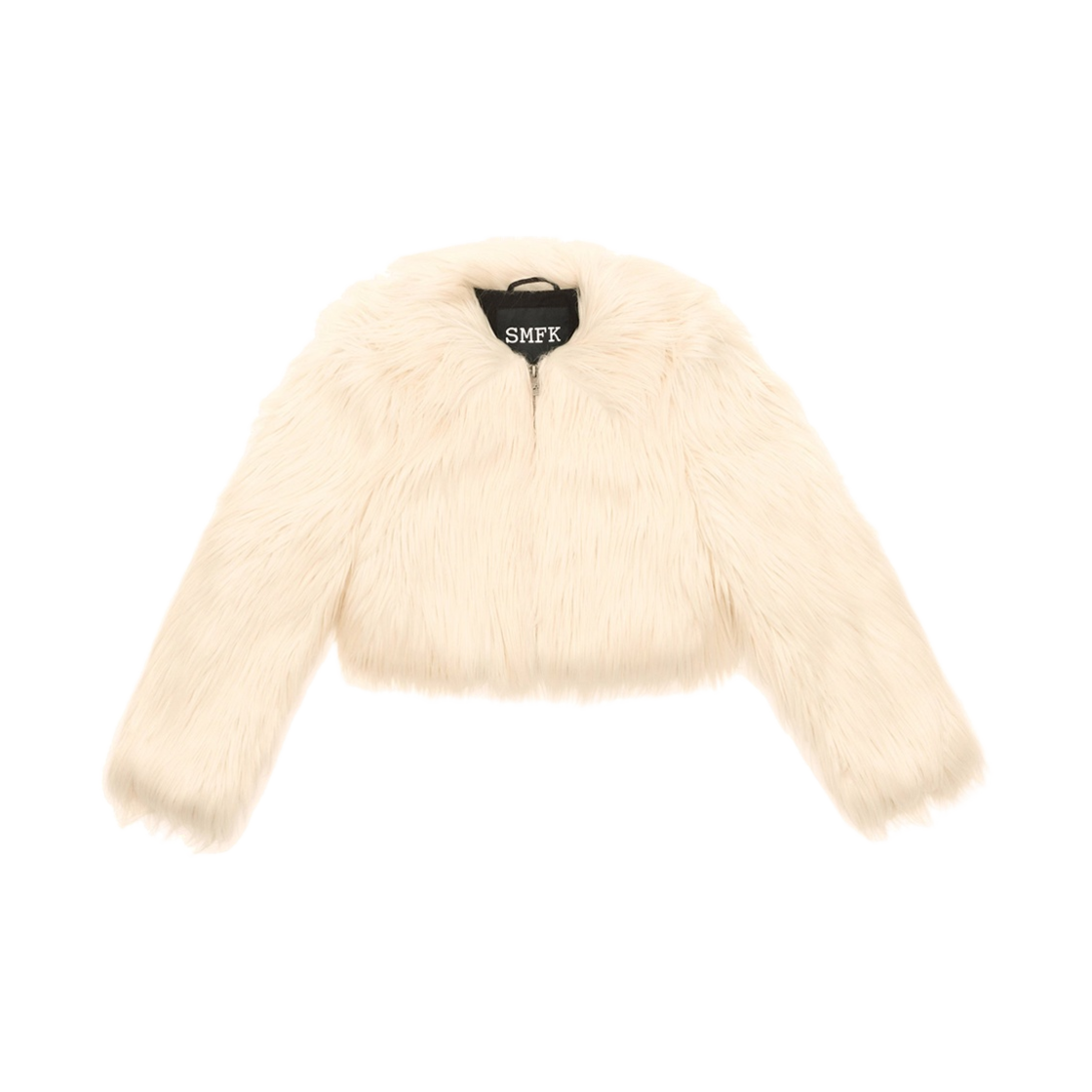 (W) 에스엠에프케이 와일드월드 포우 퍼 숏 자켓 화이트((W) SMFK Wildworld Faux Fur Short Jacket White)