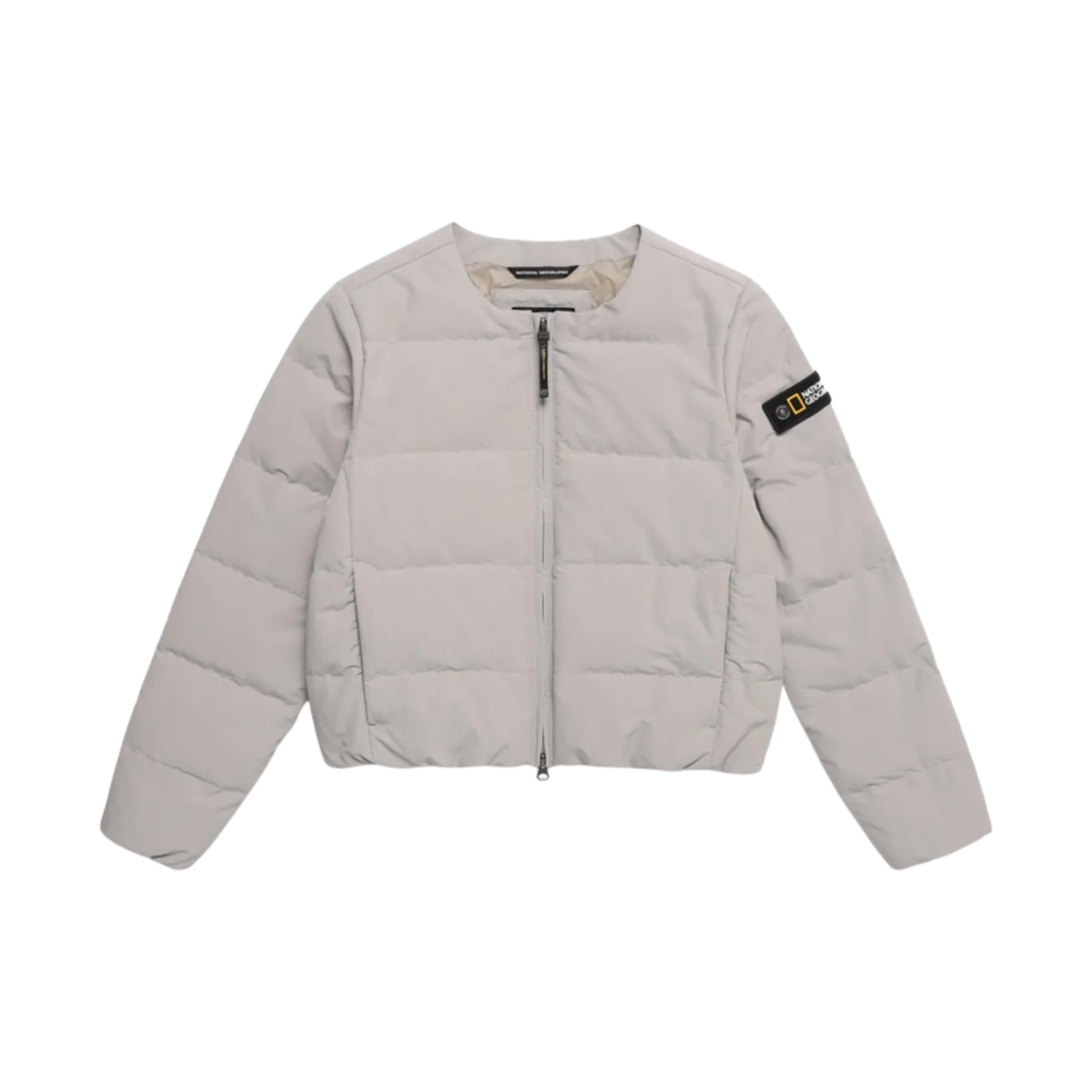 (W) 내셔널 지오그래픽 헤론 유넥 크롭 라이트웨이트 다운 점퍼 베이지((W) National Geographic Heron U Neck Cropped Lightweight Down Jumper Beige)