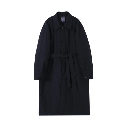 BAL041 Ballute Padded Single Long Coat Black