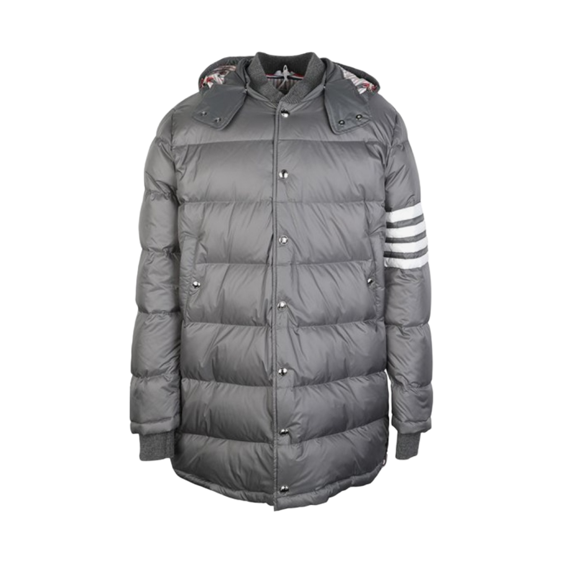 톰브라운 매트 나일론 사선 다운 코트 미디움 그레이(Thom Browne Matte Nylon 4-Bar Down Coat Medium Grey)