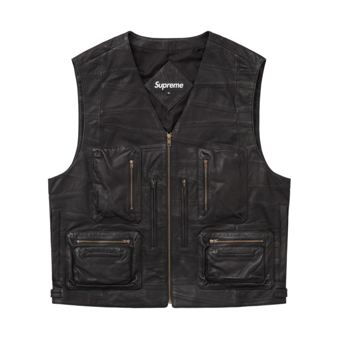 슈프림 패치워크 레더 카고 베스트 블랙 - 23SS(Supreme Patchwork Leather Cargo Vest Black - 23SS) - 1