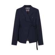 Ottolinger Women Woven Fitted Blazer With Strap Navy