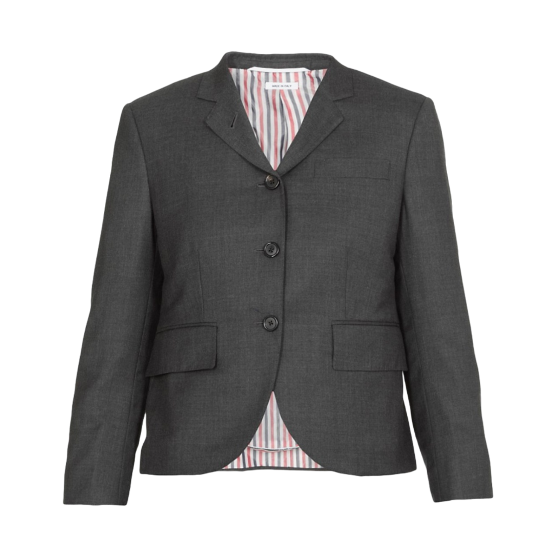 FBC010V-00626-025 (W) Thom Browne Super 120S Twill Wool High Armhole Jacket Dark Grey