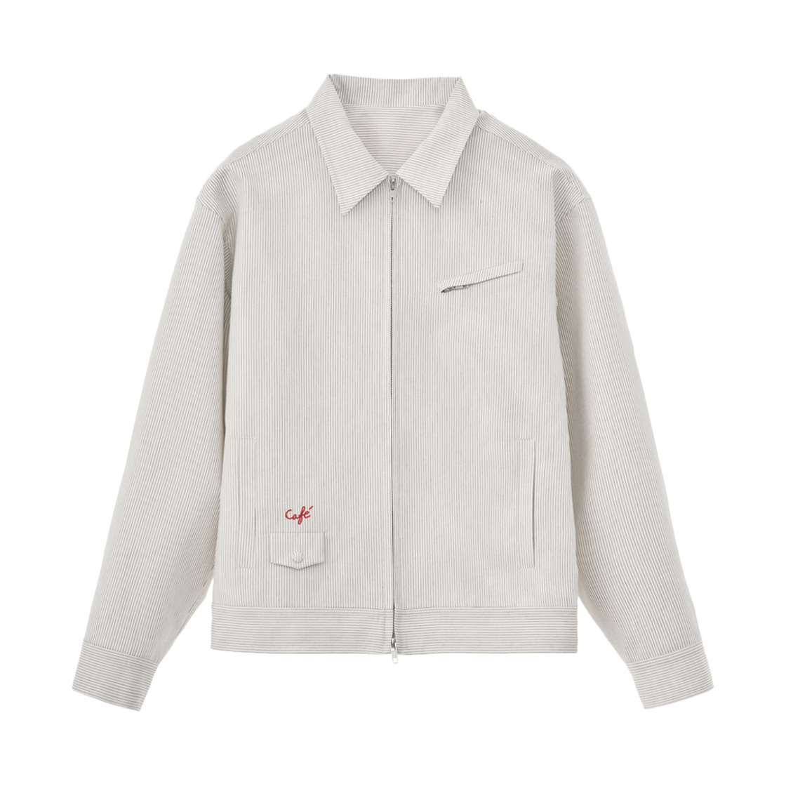 2501MSJIV STU Embroidery Stripe Jacket Ivory