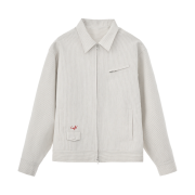 STU Embroidery Stripe Jacket Ivory