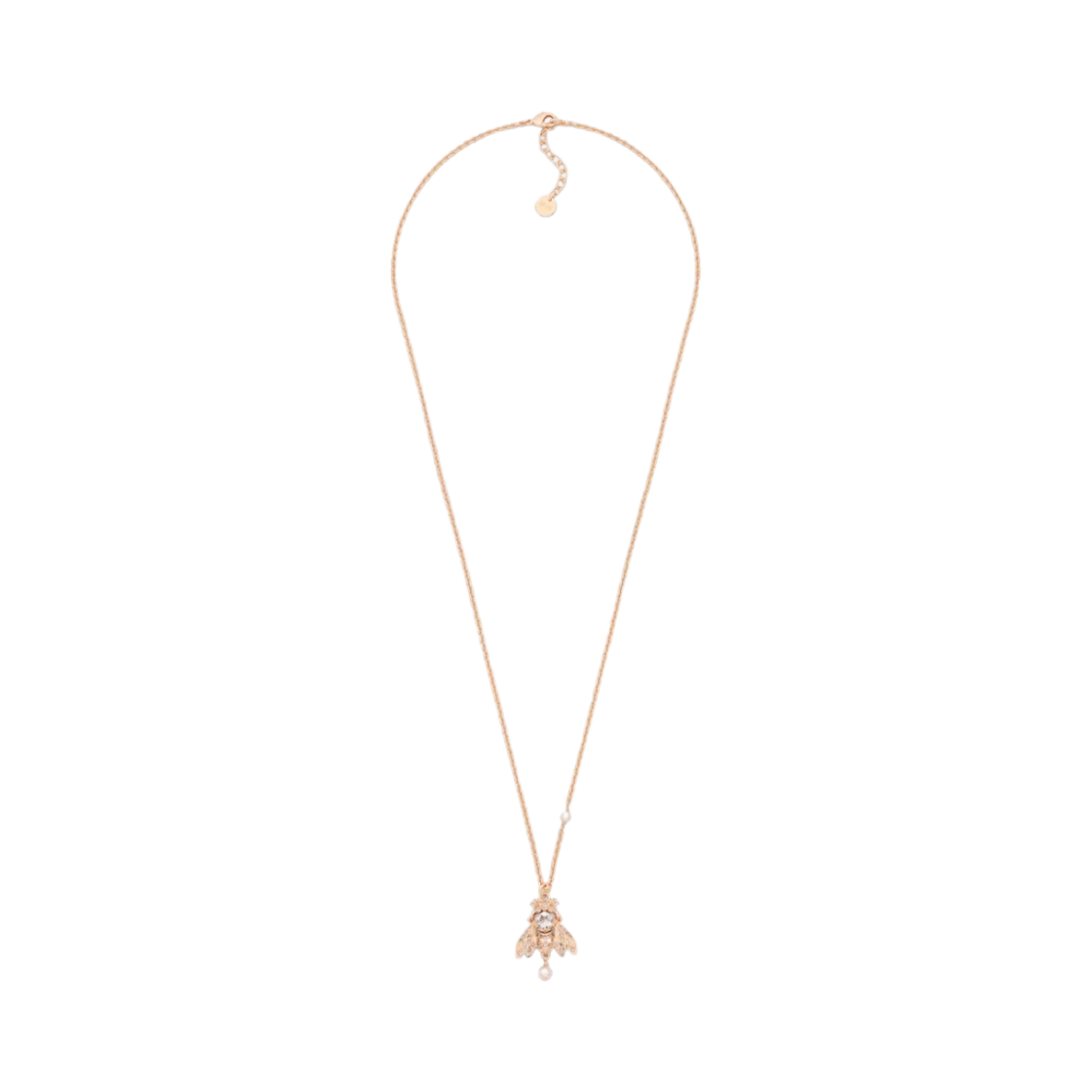 (W) 디올 D 비 네클리스 핑크 피니쉬 메탈 핑크 레진 펄 핑크 크리스탈((W) Dior D-Bee Necklace Pink Finish Metal Pink Resin Pearls Pink Crystals) - 1