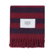 Maison Kitsune Rugby Stripes Muffler Grape Ink Blue Rugby Stripe