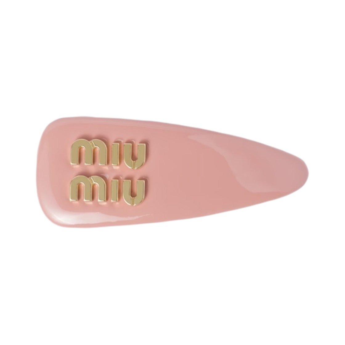 (W) 미우 미우 페이턴트 레더 헤어 클립 까멜리아((W) Miu Miu Patent Leather Hair Clip Camelia)