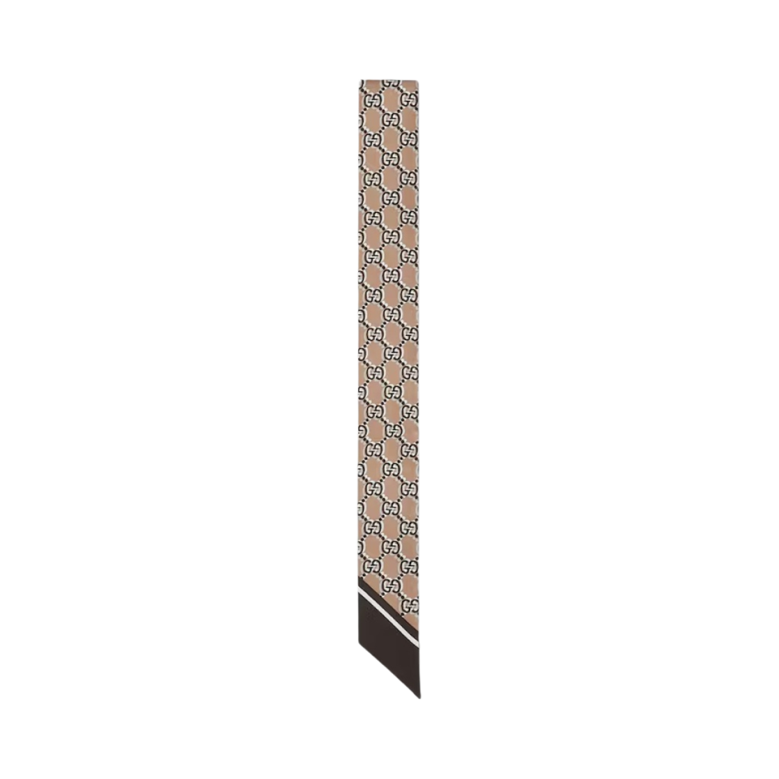 【関税&送料込】Gucci Gg Chain Horsebit Print Silk Neck Bow Printed silk ribbon in brown | GUCCI® US