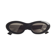 Bottega Veneta Bombe Round Sunglasses Black Grey
