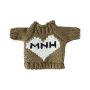 Monamhee Heart Knit Doll Keyring Outfit Brown