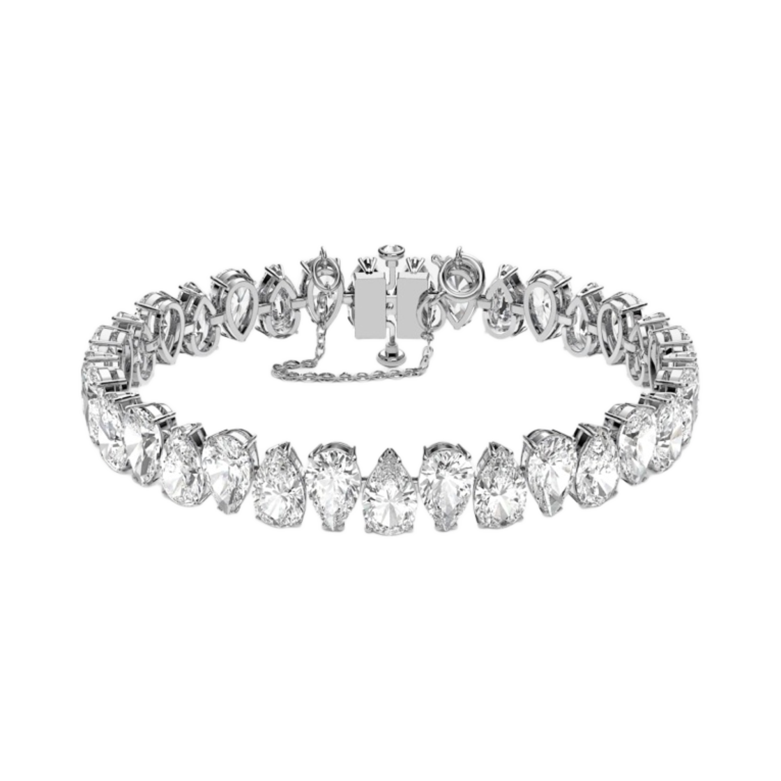 5598350 (W) Swarovski Millenia Bracelet Peer Cut White Rhodium Plated