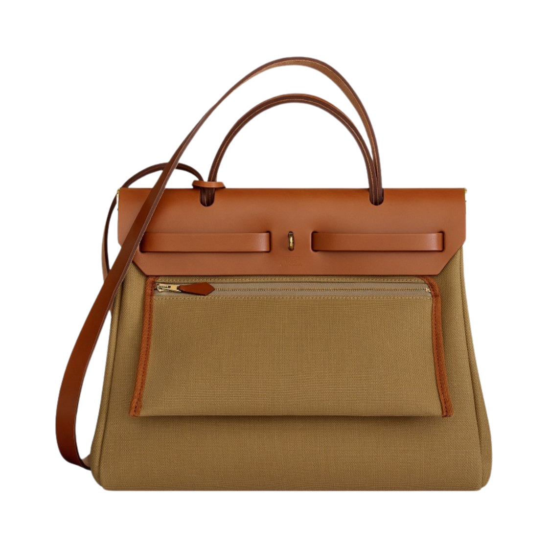 에르메스 에르백 집 31 백 르투르네 & 골드 하드웨어 뿌시에르 포브(Hermes Herbag Zip 31 Bag Retourne & Gold Poussiere Fauve) - 3