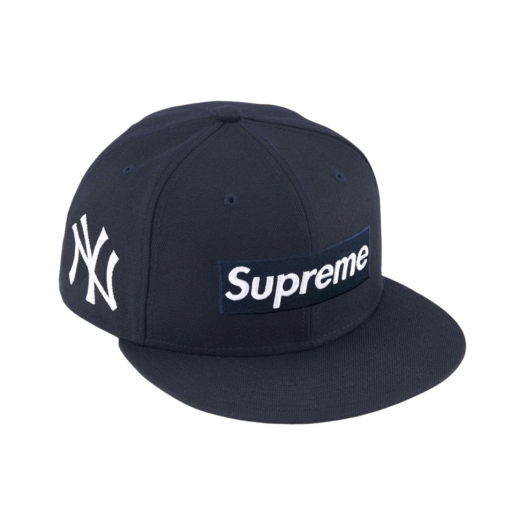 슈프림 x MLB 팀 박스로고 뉴에라 네이비 뉴욕 - 24SS