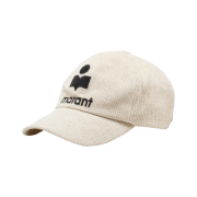 Isabel Marant Tyron Embroidered Logo Corduroy Cap Beige - 23FW