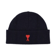 AMI de Coeur Wool Beanie Navy