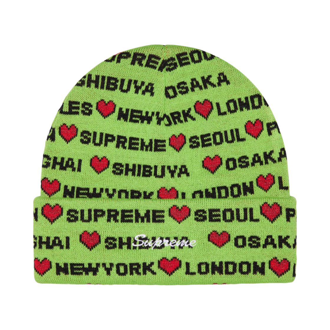 シュプリーム Supreme Hearts Beanie Black Supreme Hearts Beanie (FW24) - $40