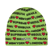 Supreme Hearts Beanie Lime - 24FW
