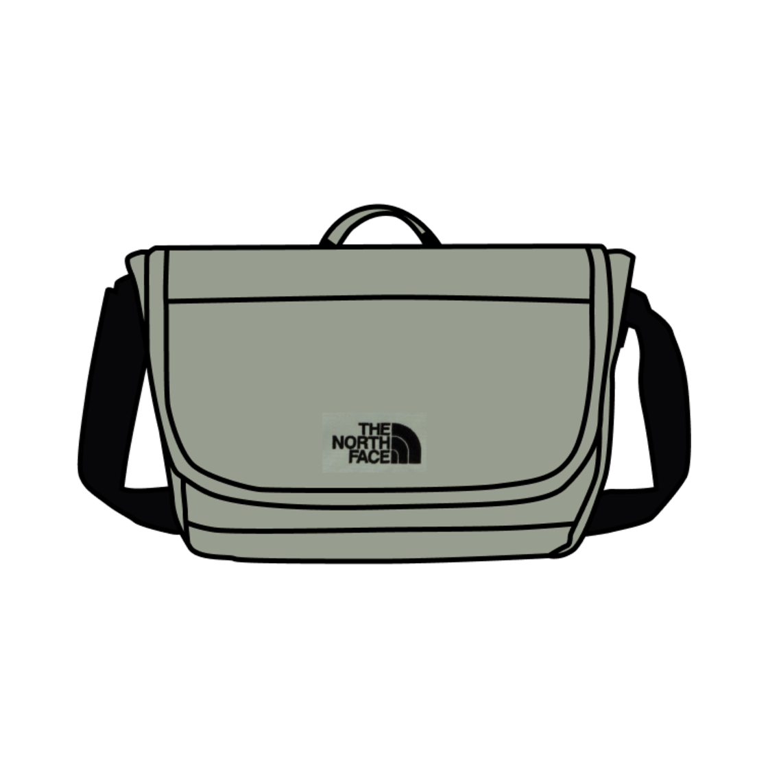 NN2PQ02L The North Face White Label Small Messenger Bag Avocado
