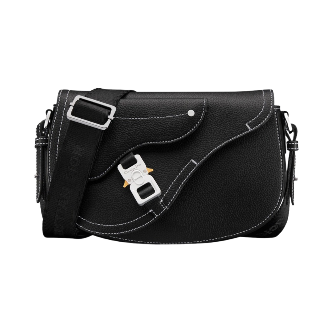 1ADPO325YKK-H00N Dior Saddle Messenger Bag Grained Calfskin Black