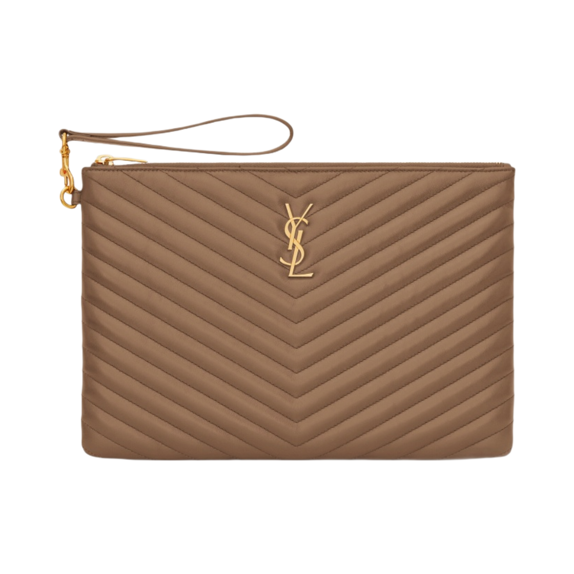 생로랑 카산드라 마틀라세 태블릿 파우치 퀼티드 레더 토프(Saint Laurent Cassandre Matelasse Tablet Pouch In Quilted Leather Taupe) - 1