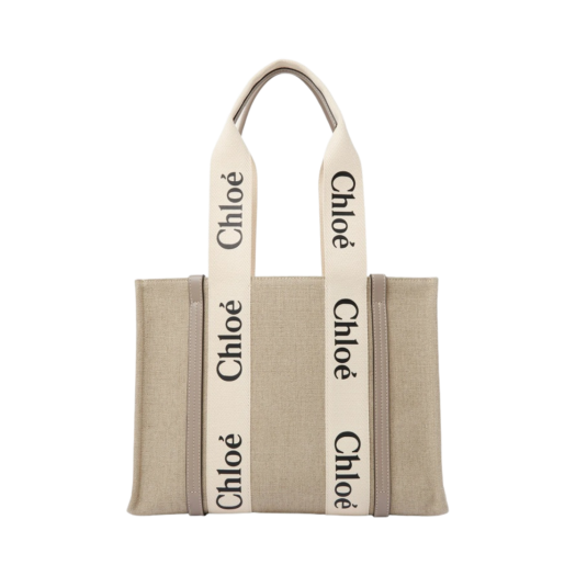 CHC22AS383I2600O Chloe Woody Medium Tote Bag Musk Grey