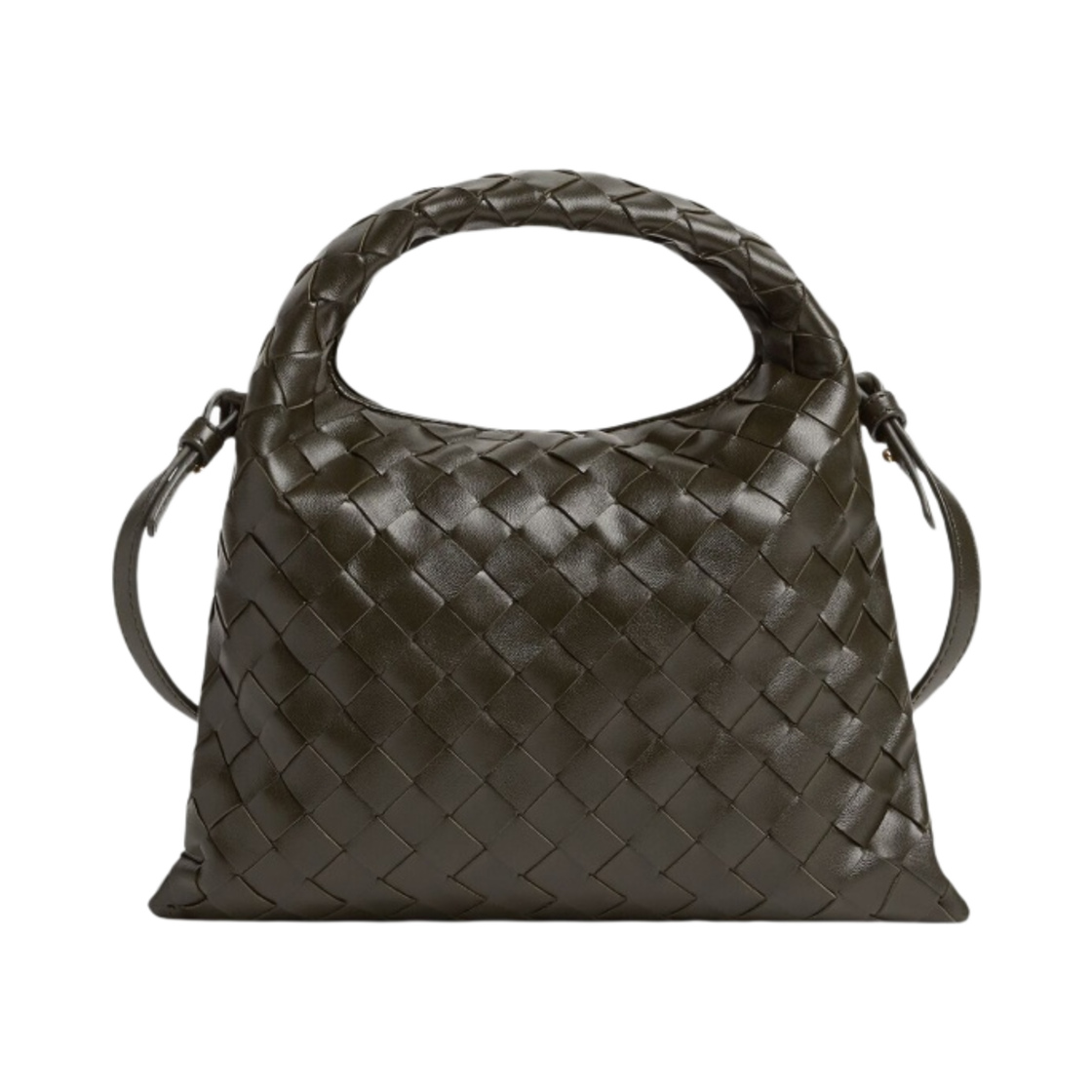 보테가 베네타 인트레치아토 레더 미니 홉 크로스바디백 카키(Bottega Veneta Intrecciato Leather Mini Hop Crossbody Bag Khaki) - 3