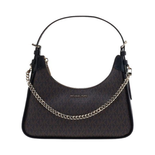 32R3G3WN6B292 Michael Kors Wilma Medium Leather Shoulder Bag Black Brown