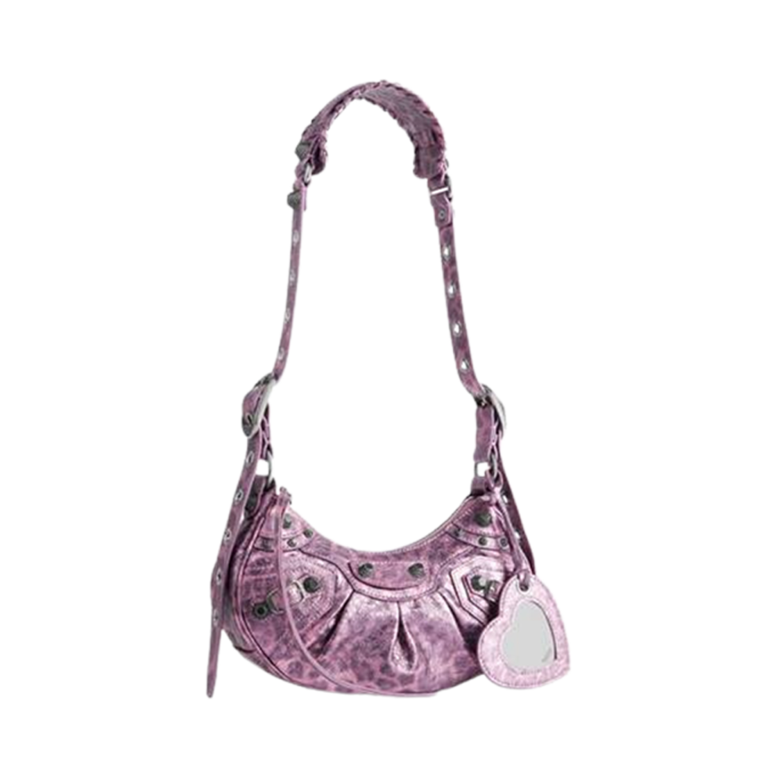 발렌시아가 르 카골 XS 숄더백 메탈라이즈드 레오파드 프린트 핑크(Balenciaga Le Cagole Xs Shoulder Bag Metallized With Leopard Printin Pink) - 2