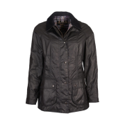 (W) Barbour Beadnell Wax Jacket Black