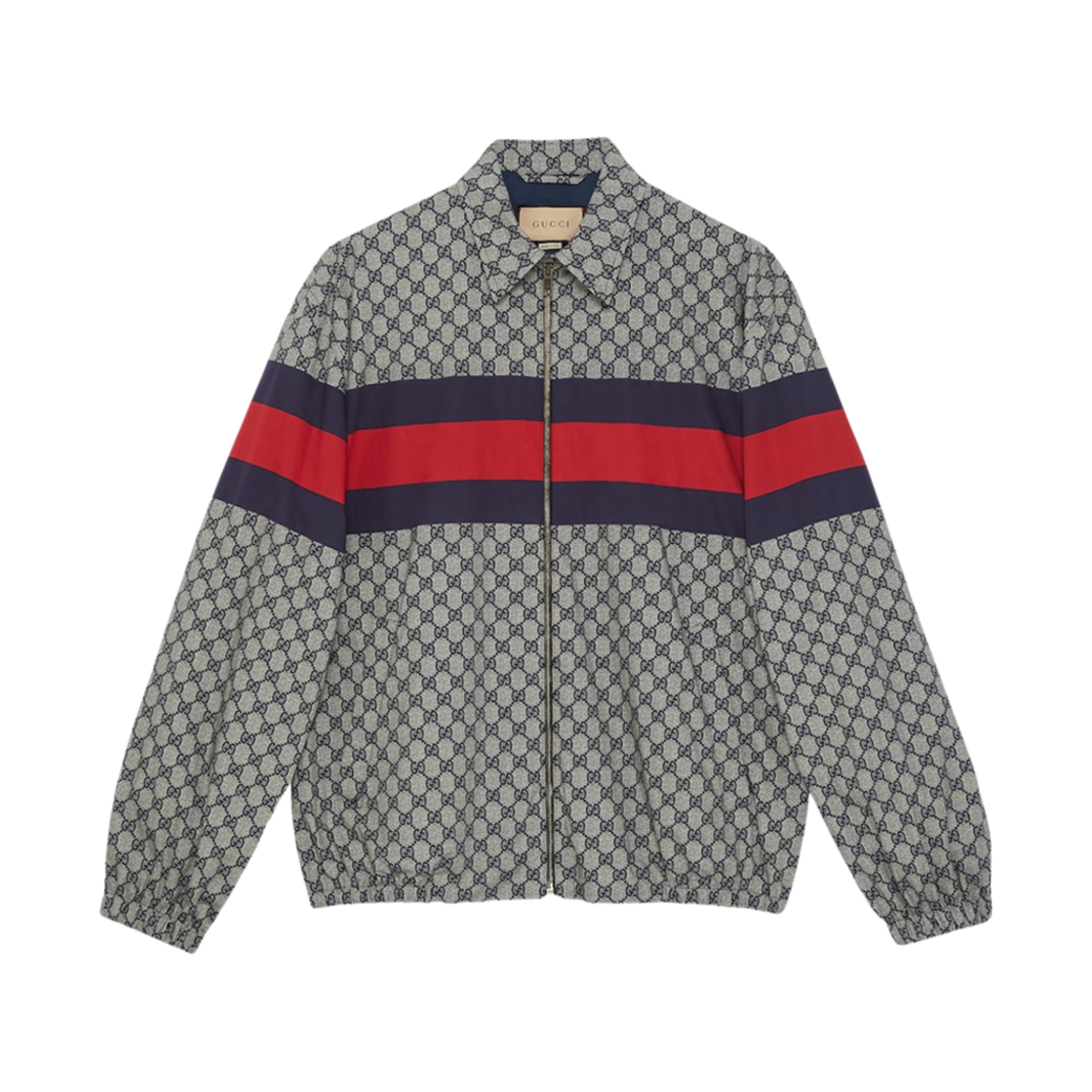 770373-ZAPEV-4701 Gucci GG Print Cotton Jacket Blue